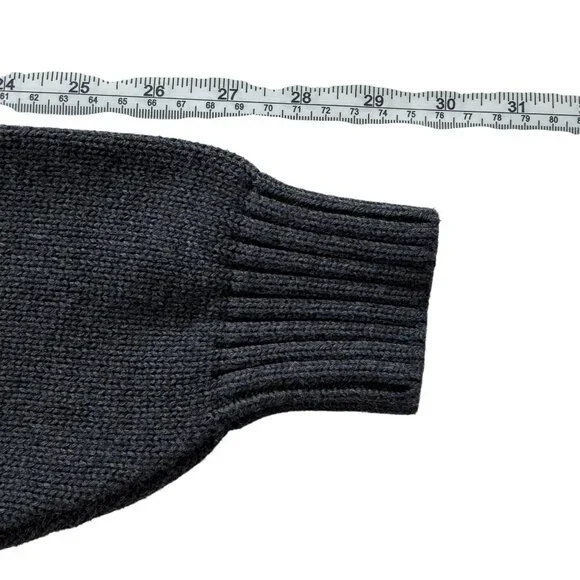 Vintage Lands End Mens Small Drifter Sweater Cotton Pullover 90s Charcoal Gray - Picture 13 of 14